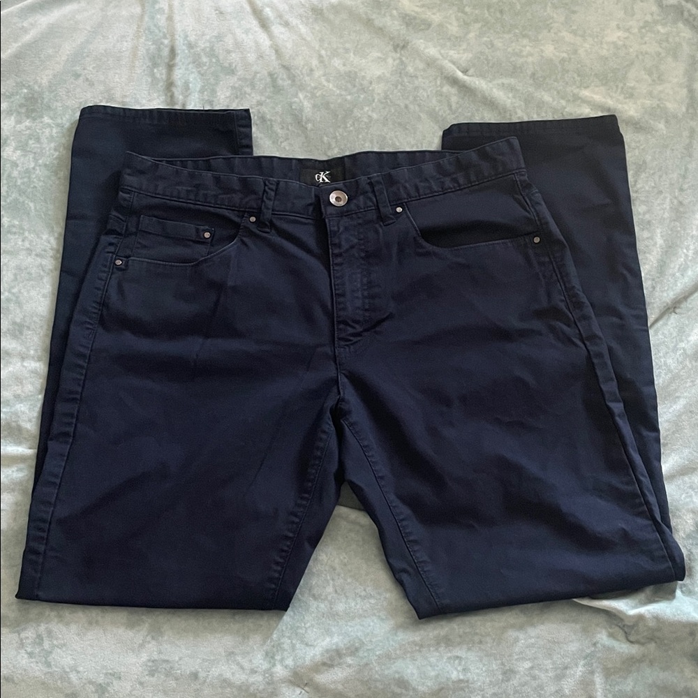 Calvin Klein Men's Slim Fit Navy Chinos - 32x30